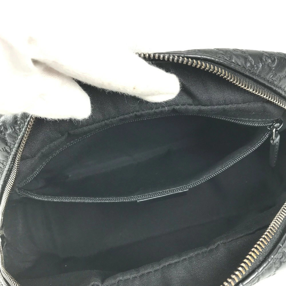 GUCCI Guccissima GG Logo Clutch Bag Clutch Handle Shoulder Leather Black - Picture 11 of 15